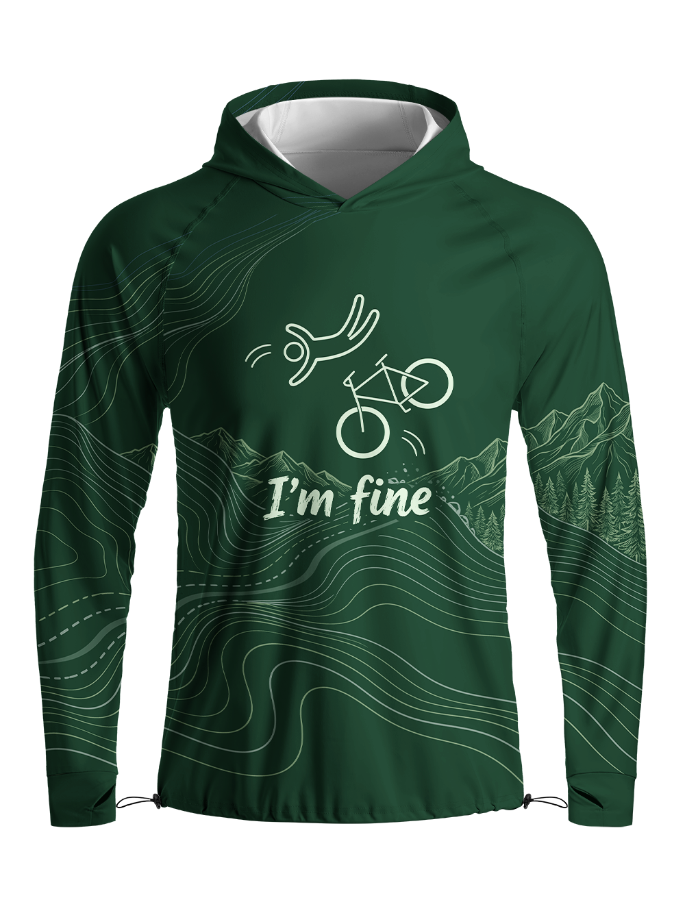 Orionride I'm Fine Long Sleeve Cycling Hoodie Shirt