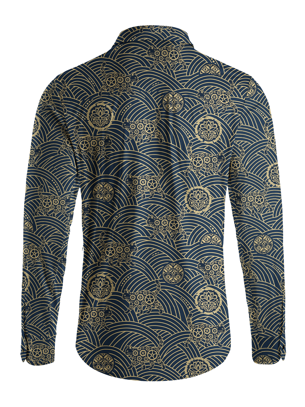 Orionride Textured Cat Men's Stretchy Breathable Long Sleeve Gravel Shirt