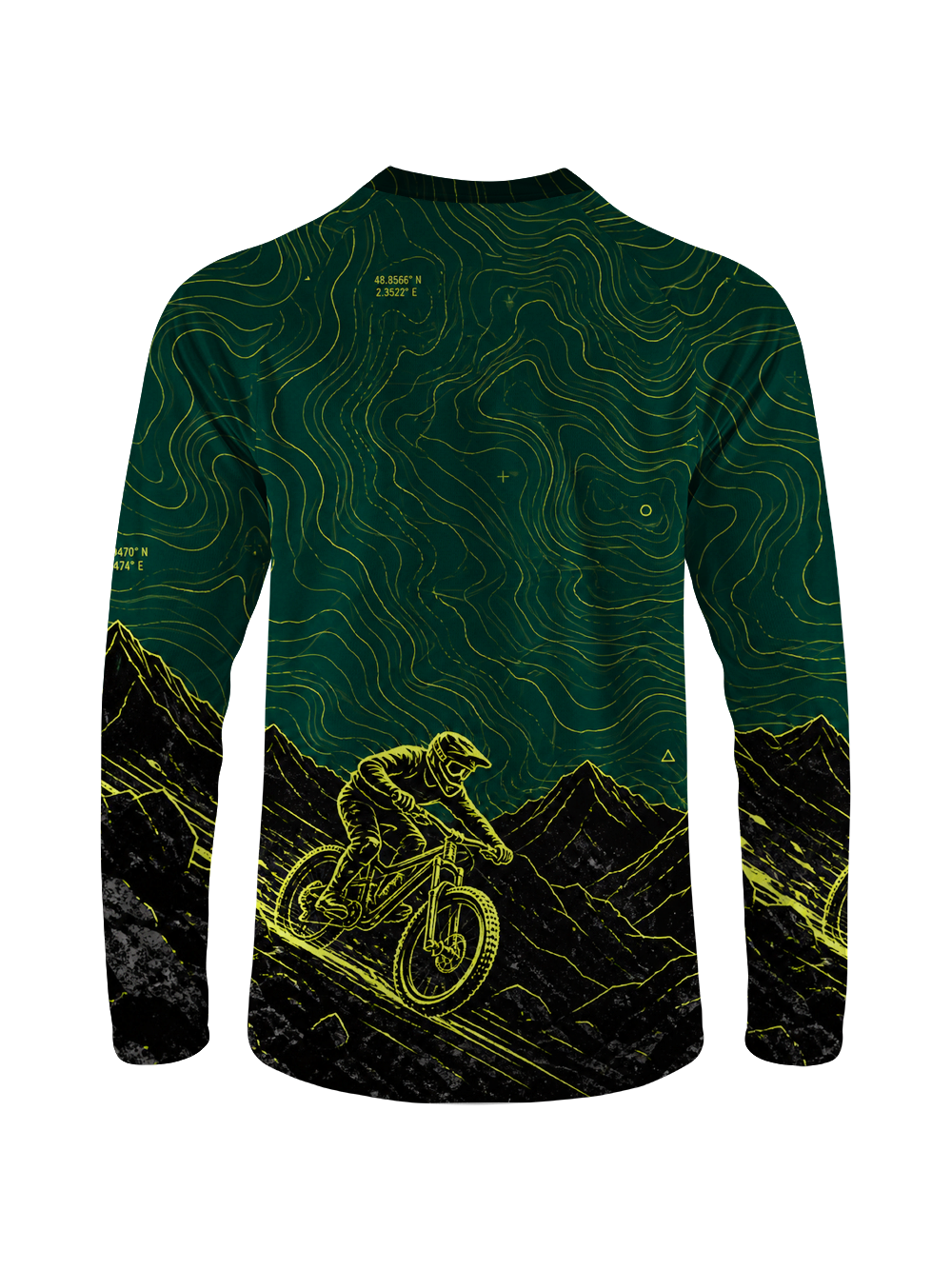 Orionride Topographic Noir Long Sleeve Downhill Jersey