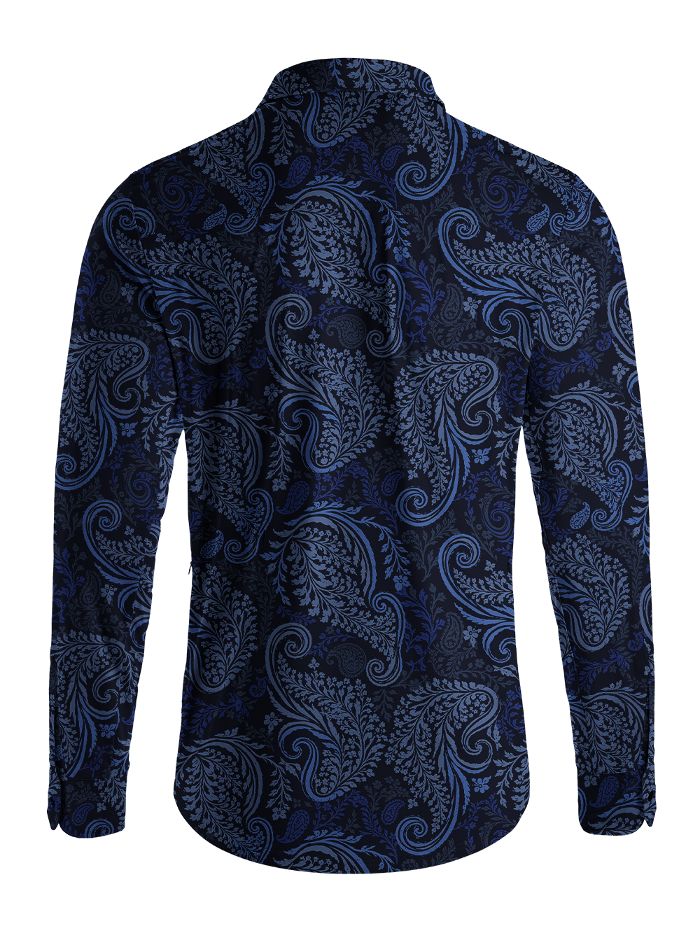 Orionride Blue Paisley Men's Stretchy Breathable Long Sleeve Gravel Shirt