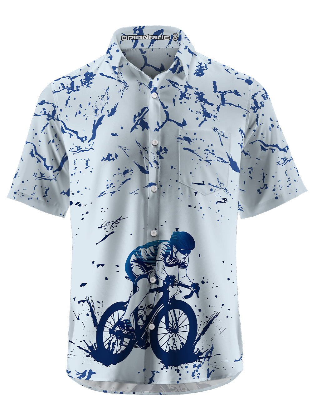 Orionride Ink Art Zipper Pockets Ultra Lightweight Short Sleeves Gravel Shirt