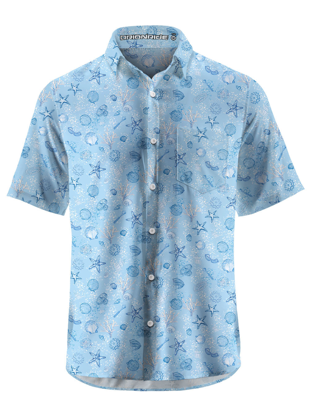 Orionride Starfish Gathering Zipper Pockets Ultra Lightweight Short Sleeves Gravel Shirt