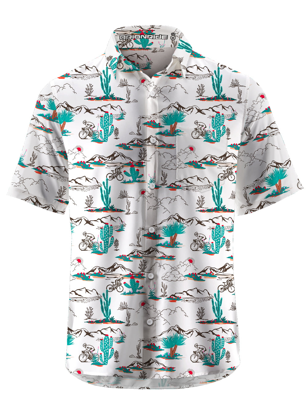 Orionride Cactus Cycling Zipper Pockets Ultra Lightweight Short Sleeves Gravel Shirt