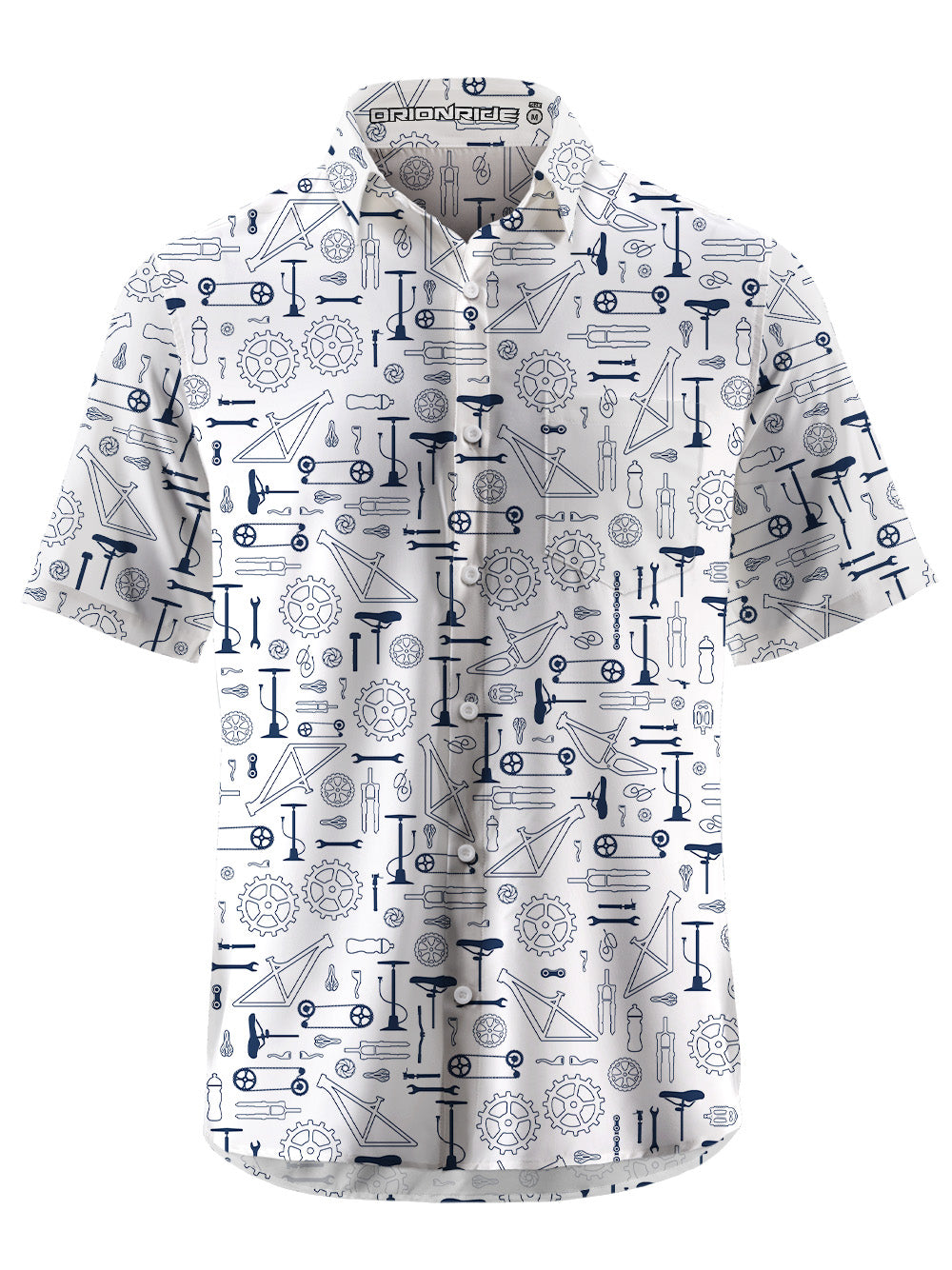 Orionride Line Drawing Parts Zipper Pockets Ultra Lightweight Short Sleeves Gravel Shirt