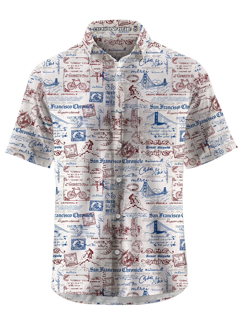 Orionride San Francisco Stories Zipper Pockets Ultra Lightweight Short Sleeves Gravel Shirt