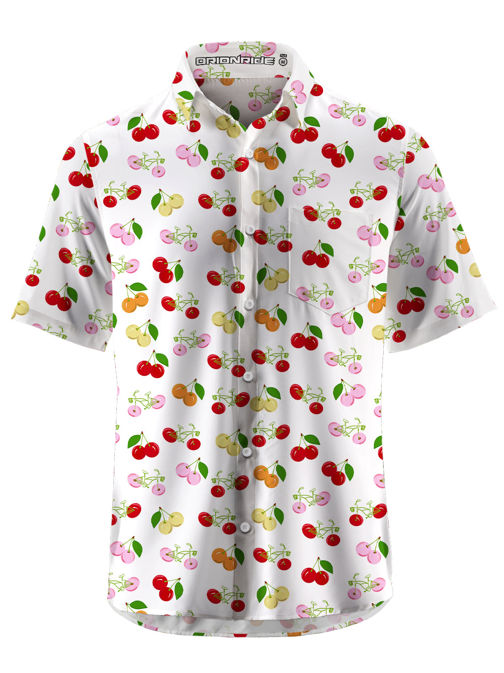 Orionride Juicy Cherry Zipper Pockets Ultra Lightweight Short Sleeves Gravel Shirt