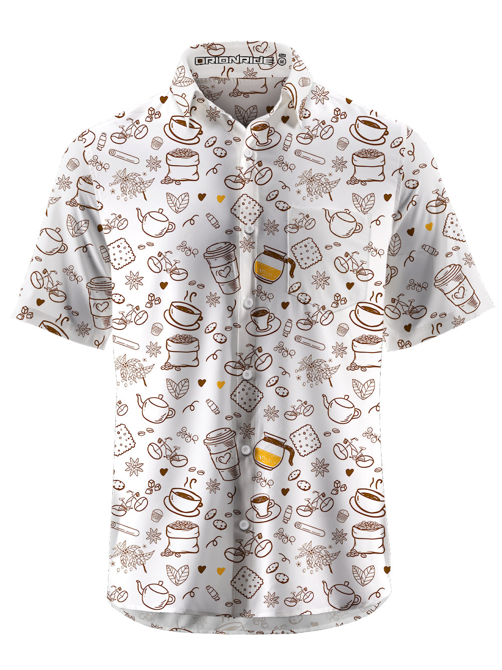 Orionride Cafe Charm Zipper Pockets Ultra Lightweight Short Sleeves Gravel Shirt