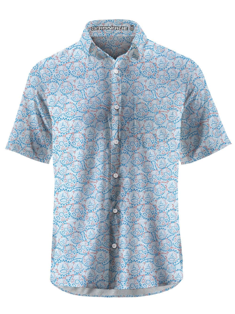 Orionride Gear Shaped Flowers Zipper Pockets Ultra Lightweight Short Sleeves Gravel Shirt