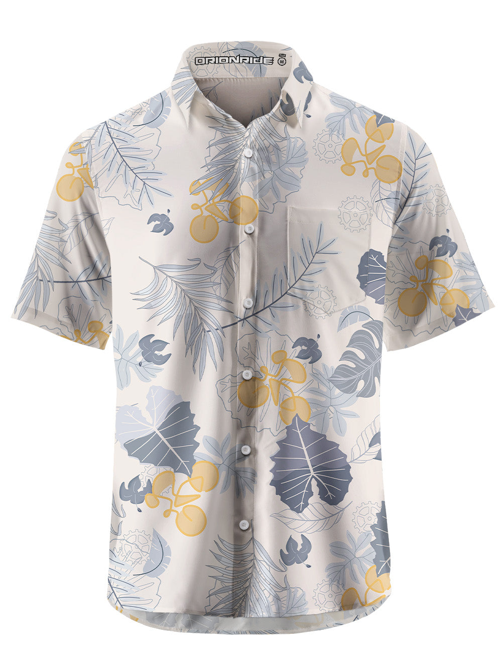 Orionride Dancing Leaves Zipper Pockets Ultra Lightweight Short Sleeves Gravel Shirt