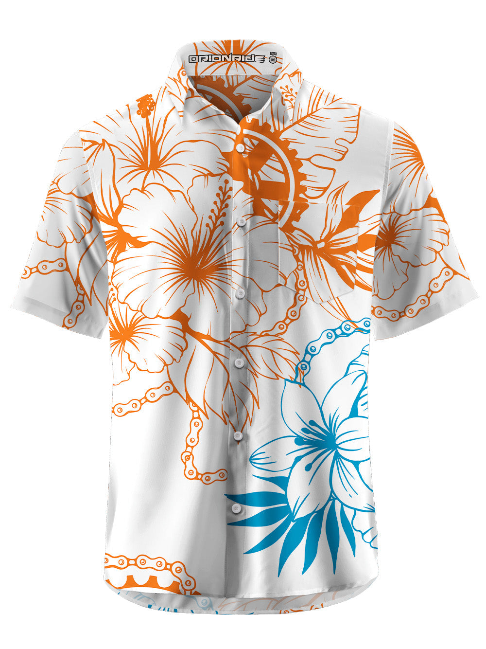 Orionride Bright Hibiscus Flowers Ultra Lightweight Short Sleeves Hawaiian shirt