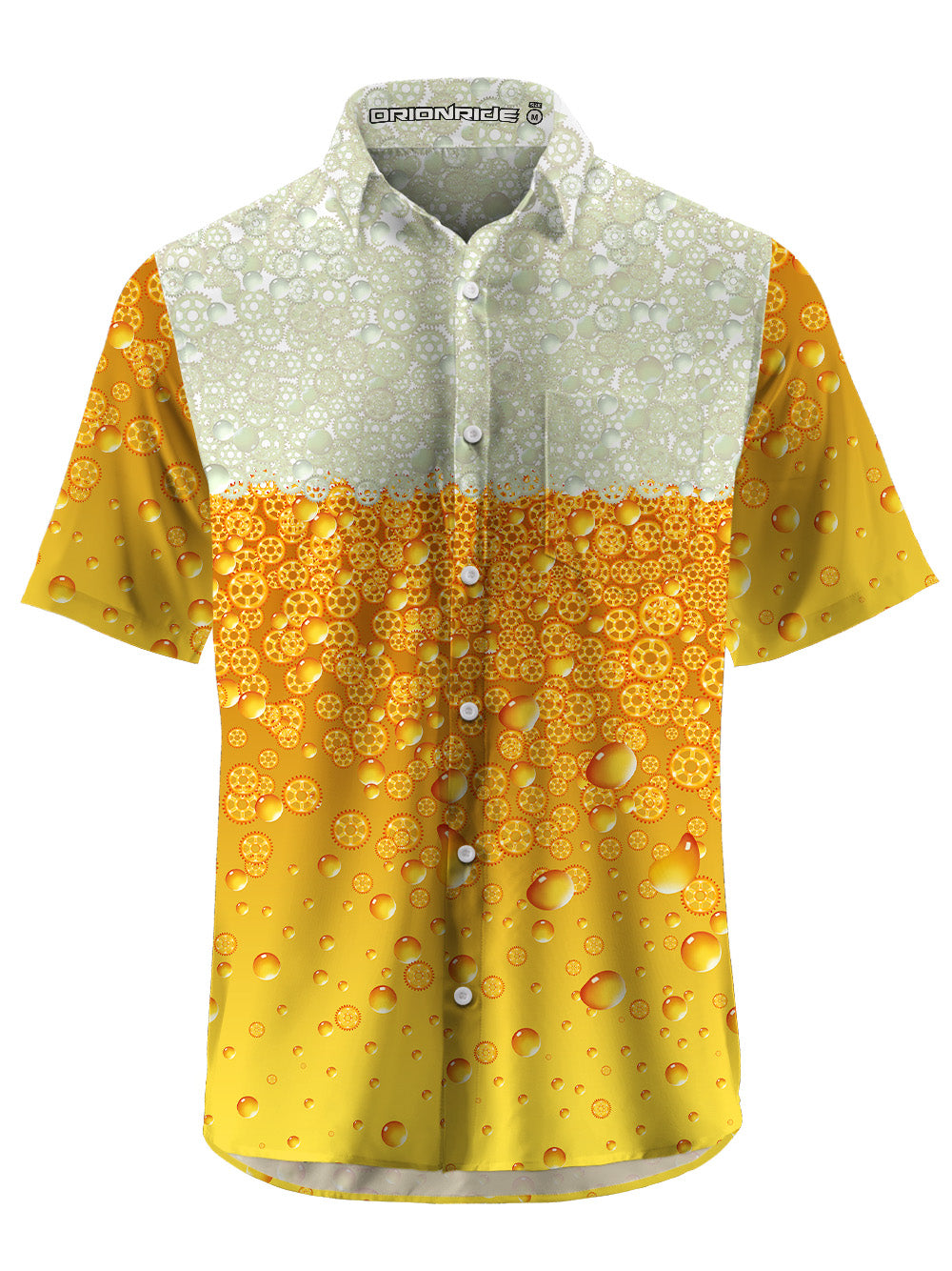 Orionride Beer Gear Bubbles Zipper Pockets Ultra Lightweight Short Sleeves Gravel Shirt