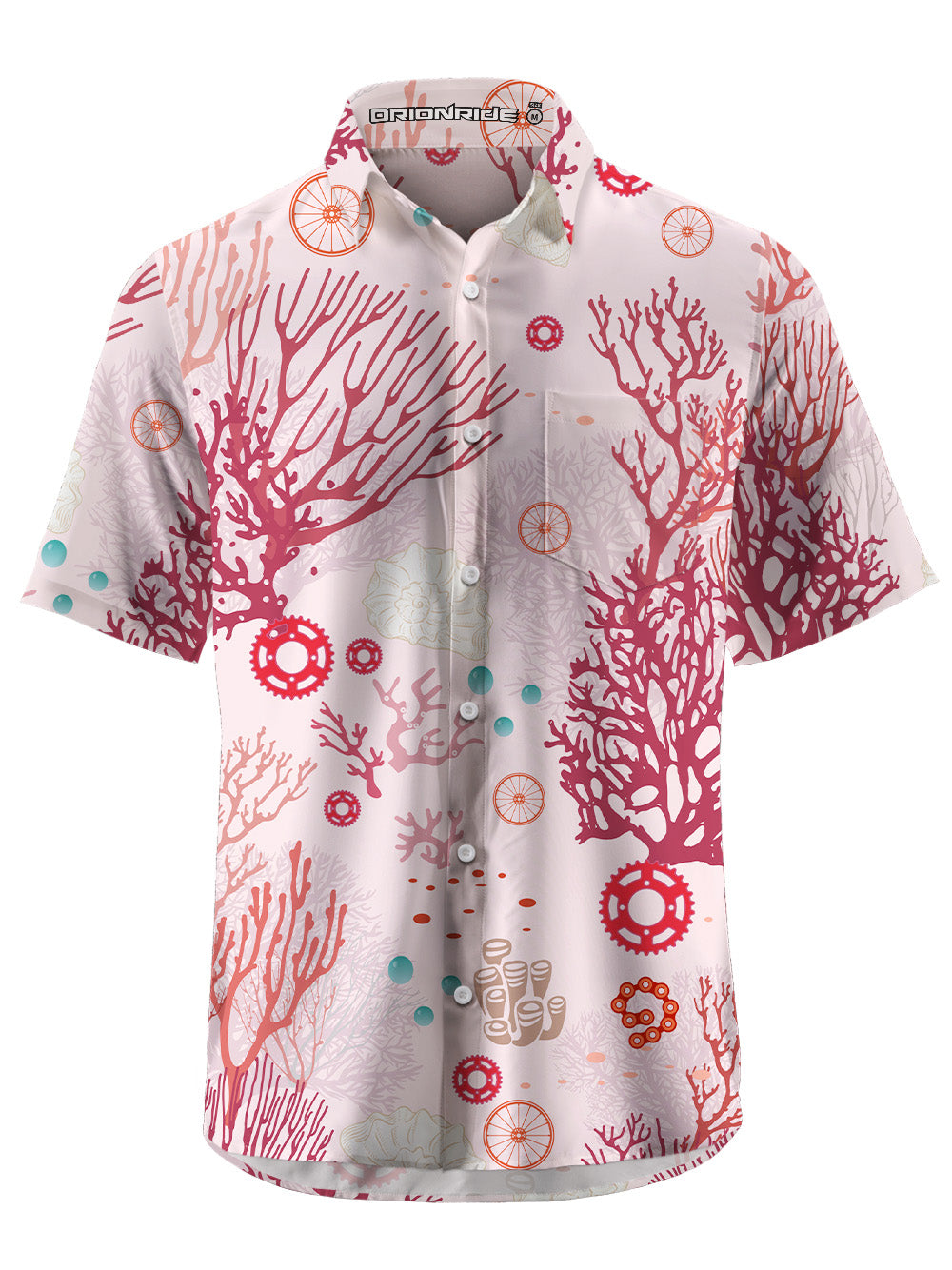Orionride Pink Coral Zipper Pockets Ultra Lightweight Short Sleeves Gravel Shirt