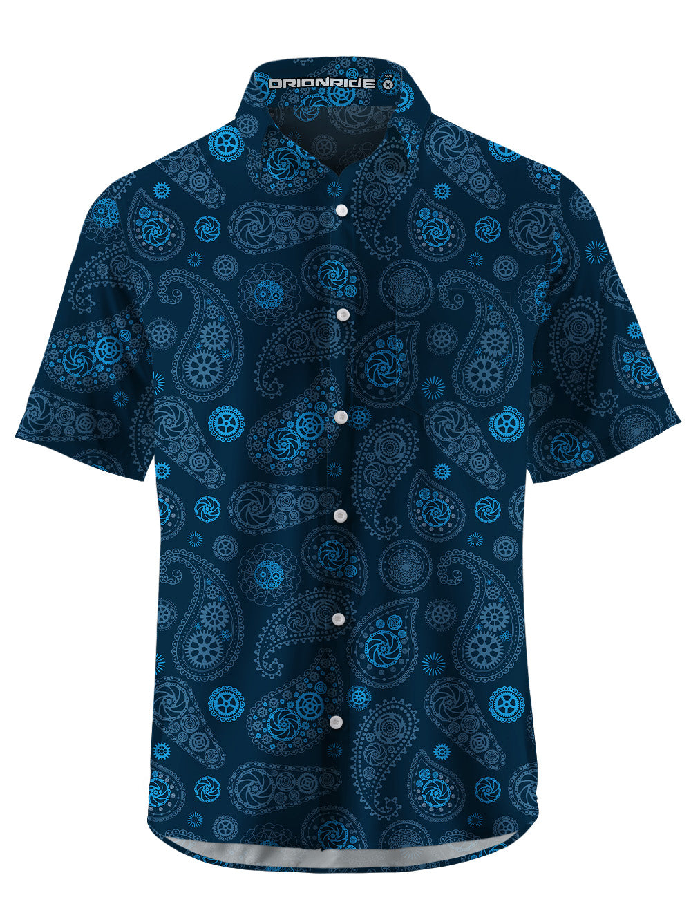 Orionride Vintage Cashew Flower Zipper Pockets Ultra Lightweight Short Sleeves Gravel Shirt