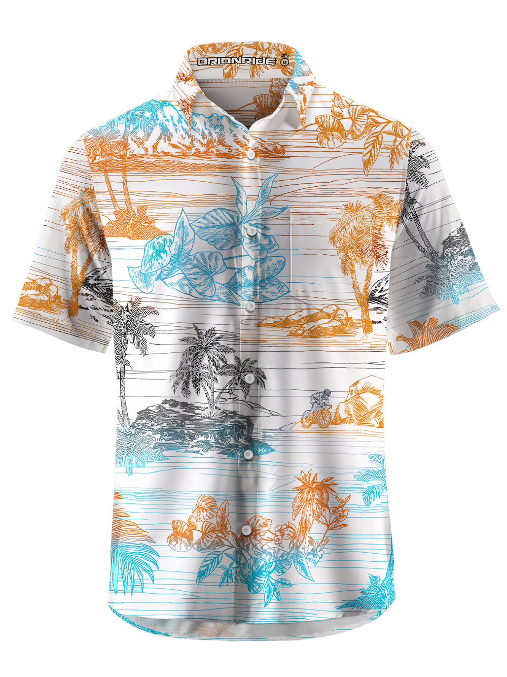 Orionride Dream Island Zipper Pockets Ultra Lightweight Short Sleeves Gravel Shirt
