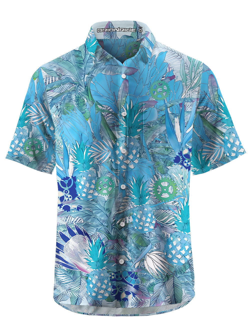 Orionride Tropical Pineapple Zipper Pockets Ultra Lightweight Short Sleeves Gravel Shirt