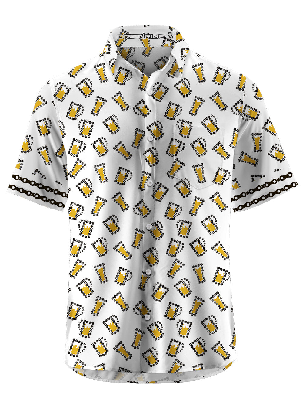 Orionride Beer Chain Zipper Pockets Ultra Lightweight Short Sleeves Gravel Shirt