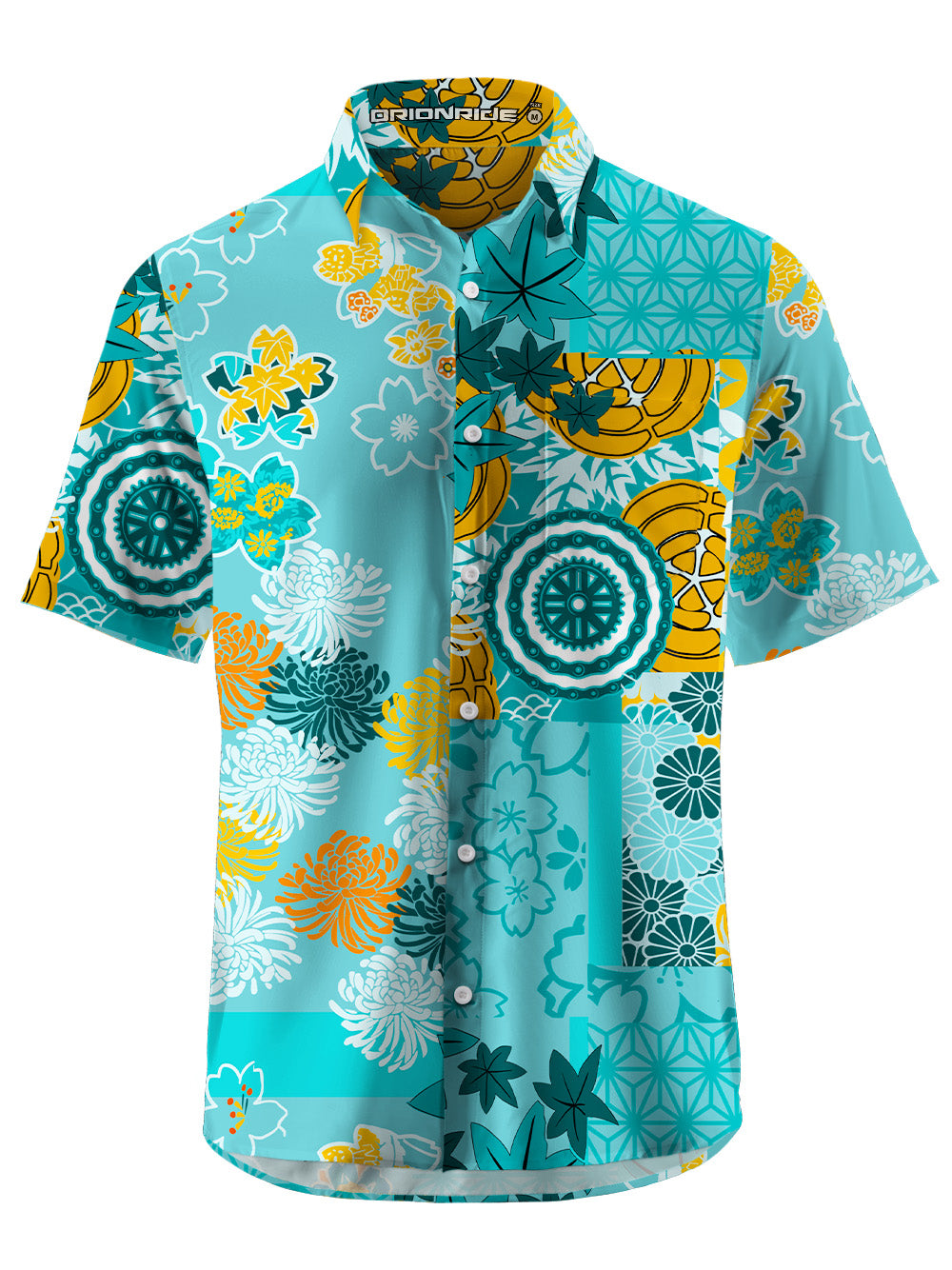 Orionride Unique Gear Flower Short Sleeves Hawaiian shirt