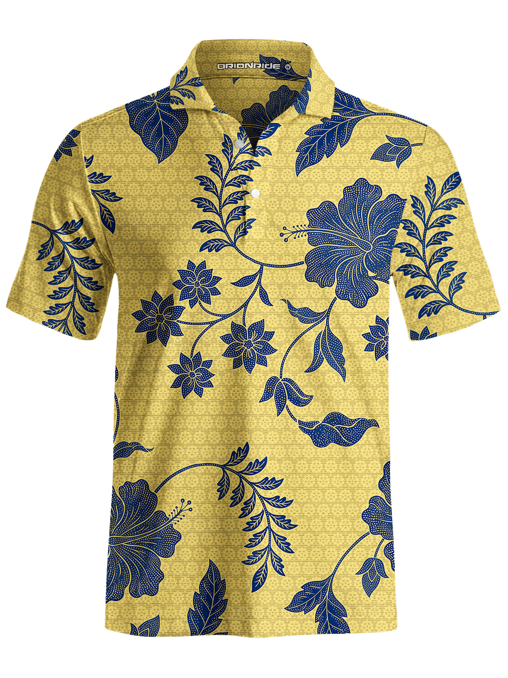 Orionride Large Hibiscus Flowers Men's Polo Shirt