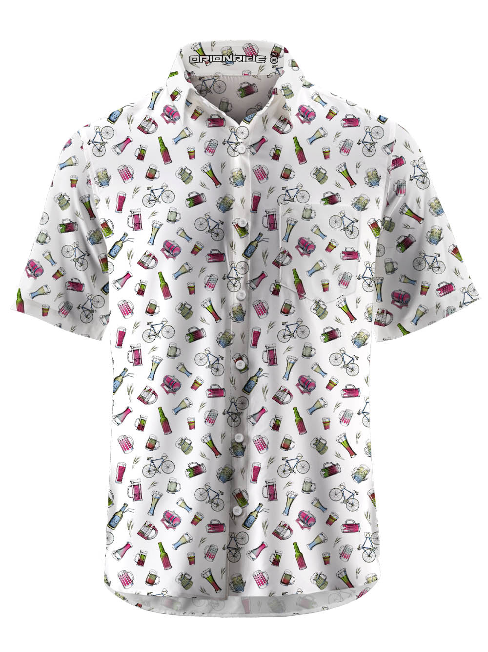 Orionride A Day Of Drinking Zipper Pockets Ultra Lightweight Short Sleeves Gravel Shirt