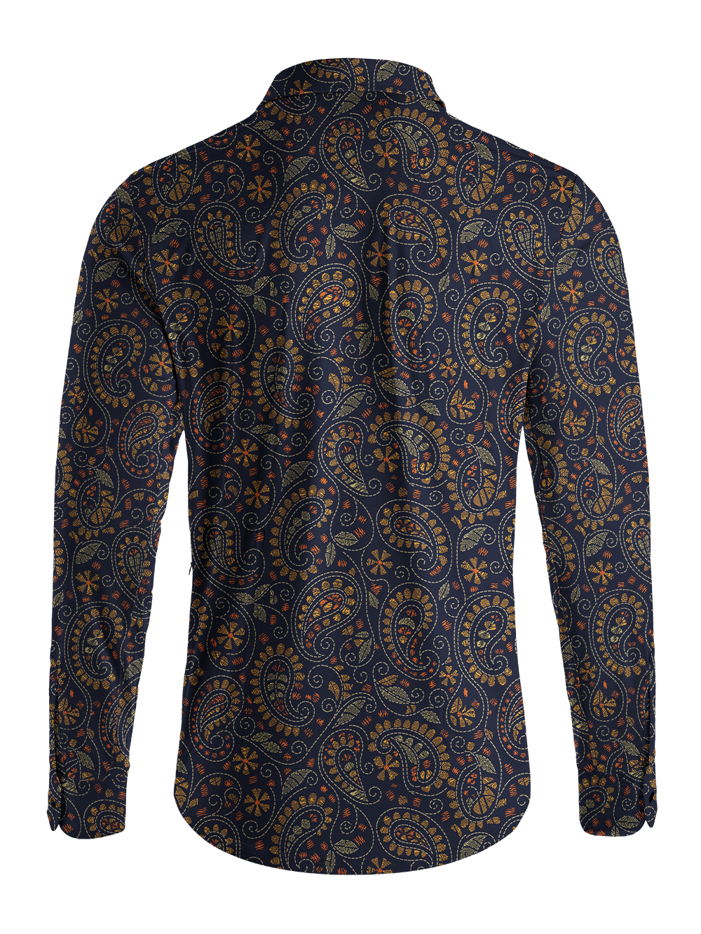 Orionride Paisley Night Men's Stretchy Breathable Long Sleeve Gravel Shirt