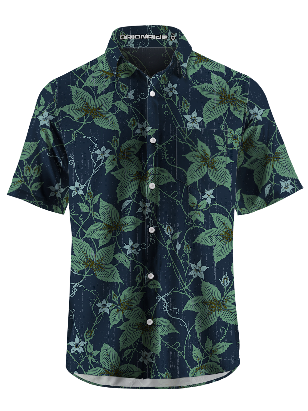 Orionride Botanical Etch Zipper Pockets Ultra Lightweight Short Sleeves Gravel Shirt