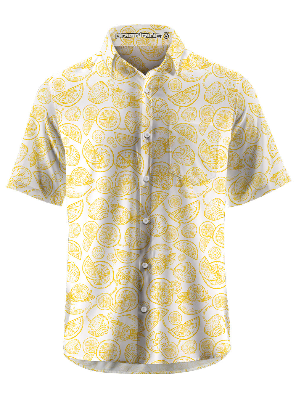 Orionride Lemon Chain Zipper Pockets Ultra Lightweight Short Sleeves Gravel Shirt