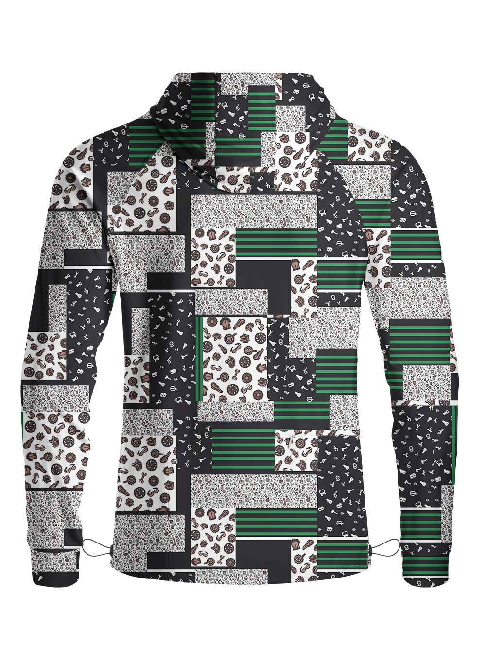 Orionride Geometric Parts Assembly Long Sleeve Cycling Hoodie Shirt