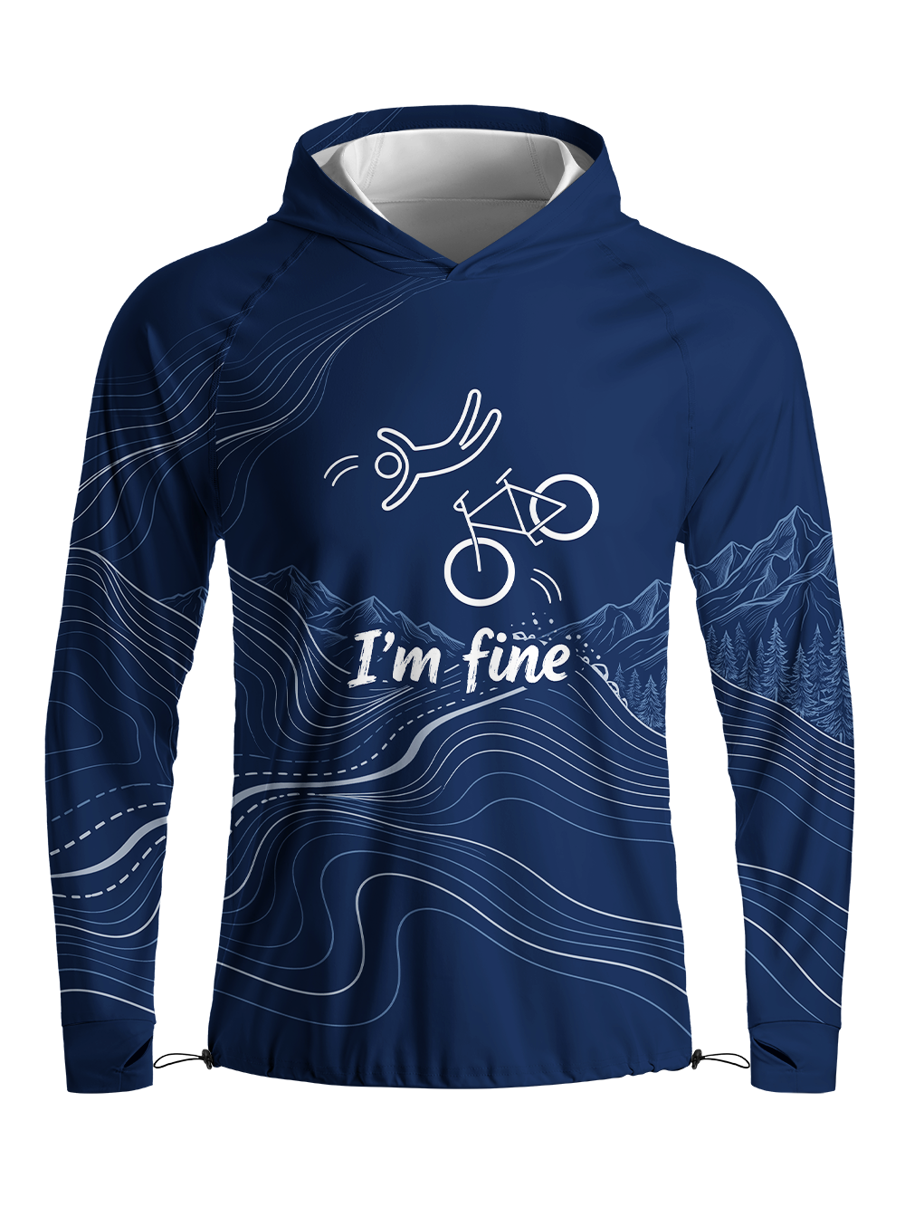 Orionride I'm Fine Long Sleeve Cycling Hoodie Shirt