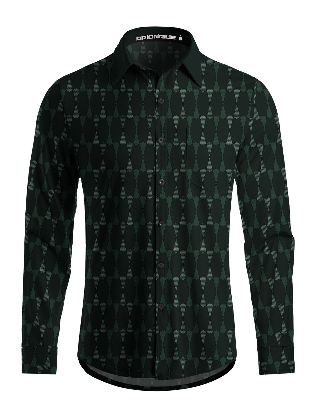 Orionride Geometric Rhythm Men's Stretchy Breathable Long Sleeve Gravel Shirt