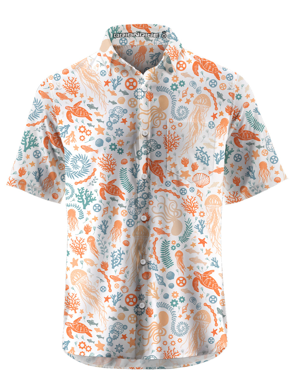 Orionride Ocean Paradise Zipper Pockets Ultra Lightweight Short Sleeve