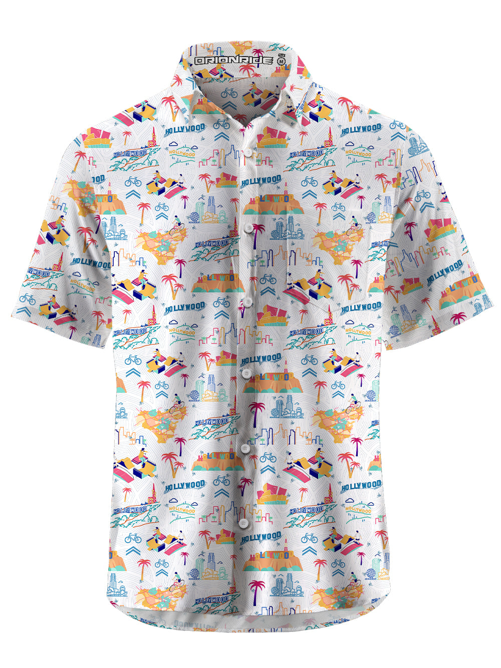 Orionride Los Angeles Stories Zipper Pockets Ultra Lightweight Short Sleeves Gravel Shirt