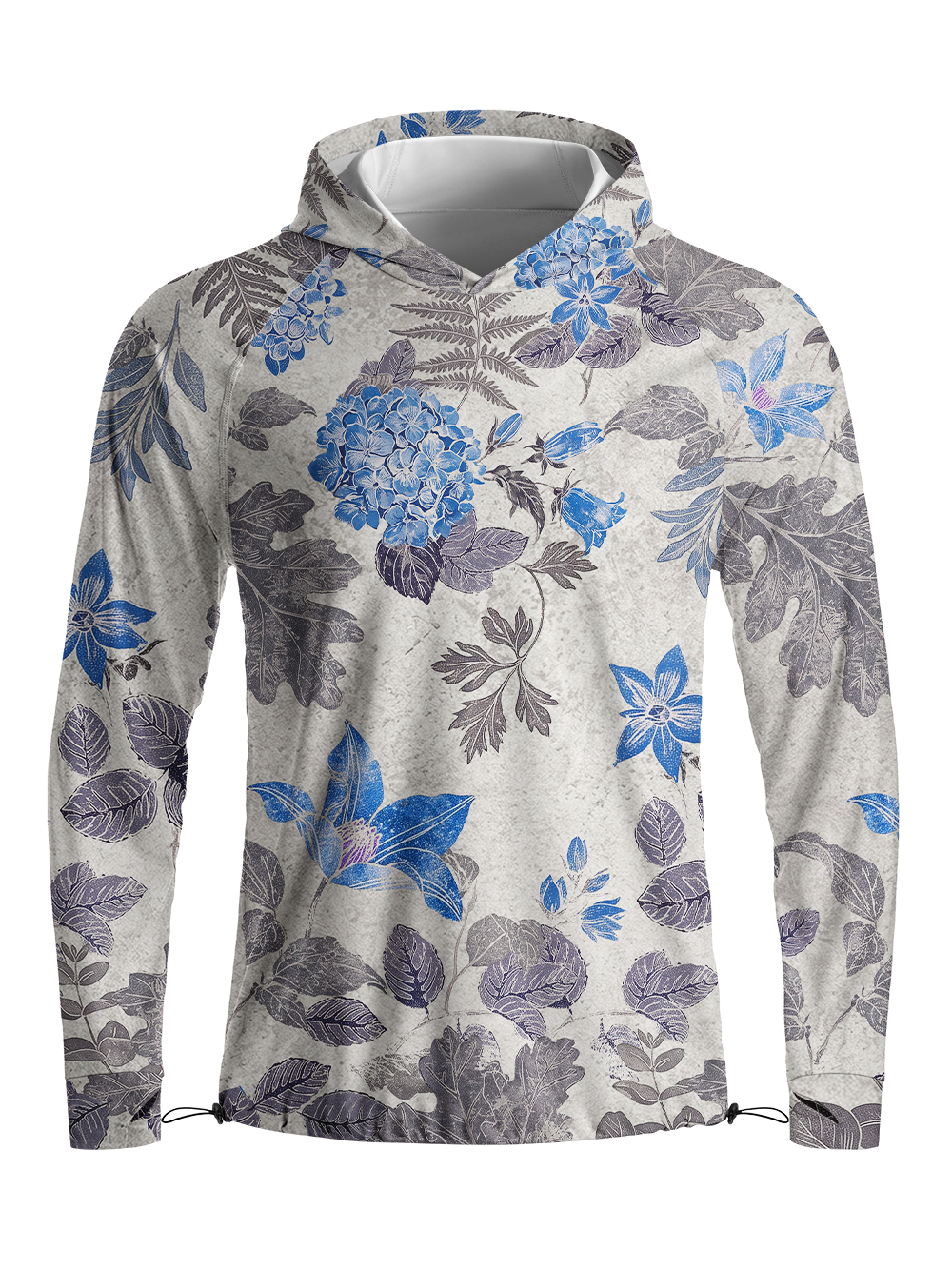 Orionride Cool-toned Plants Long Sleeve Cycling Hoodie Shirt