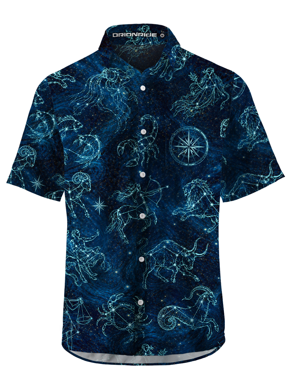 Orionride Celestial Compass Zipper Pockets Ultra Lightweight Short Sleeves Gravel Shirt