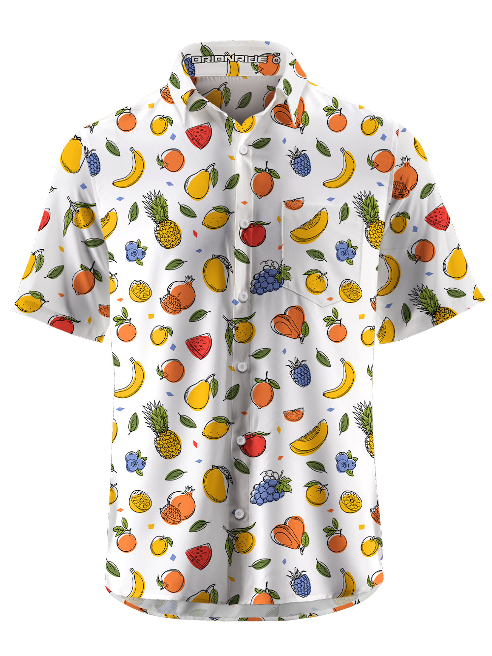Orionride Various Fruits Zipper Pockets Ultra Lightweight Short Sleeves Gravel Shirt
