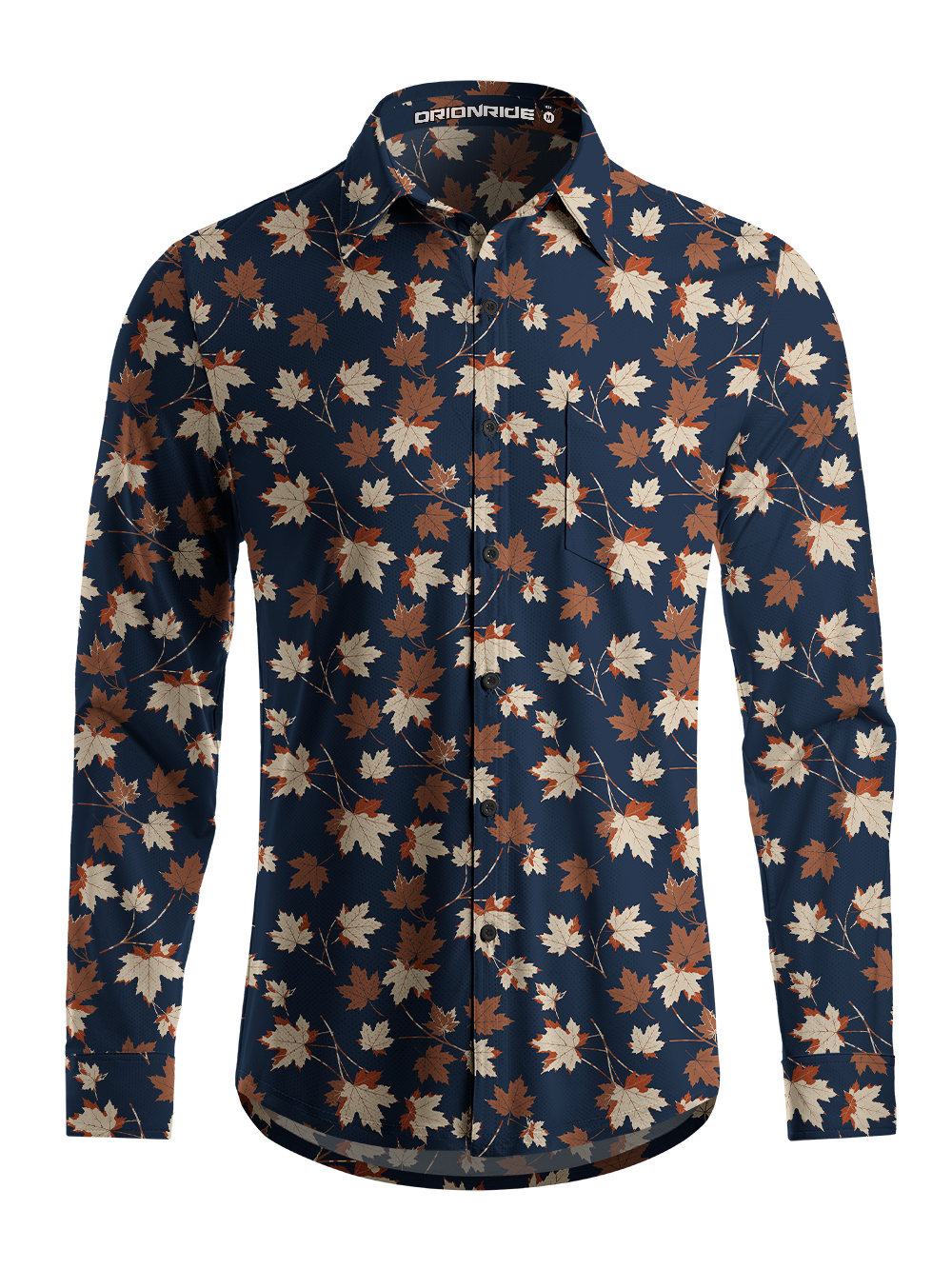 Orionride Autumn Maple Men's Stretchy Breathable Long Sleeve Gravel Shirt