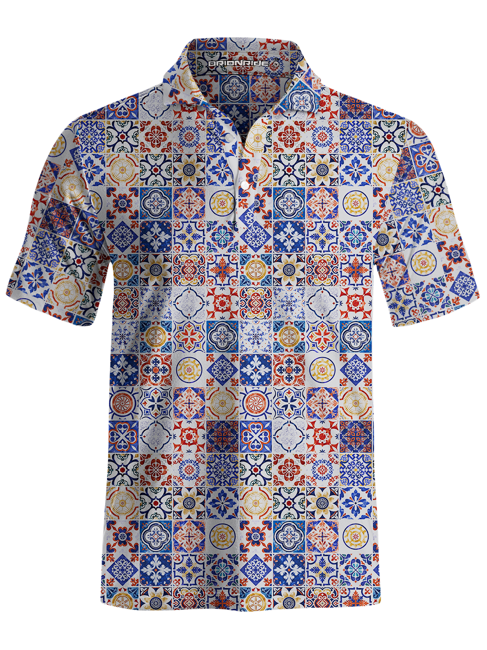Orionride Flower Tiles Men's Polo Shirt