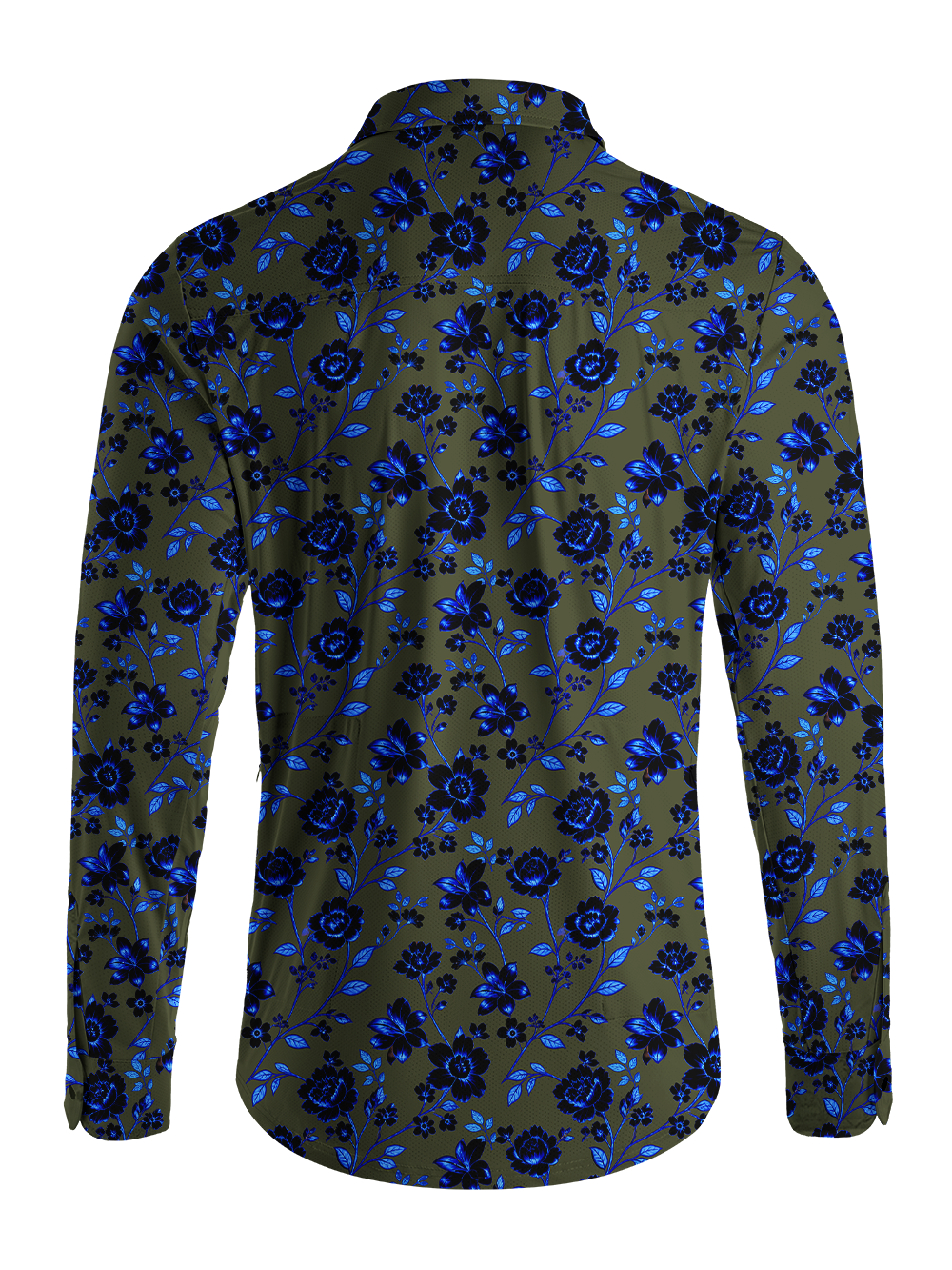 Orionride Fluorescent Flowers Men's Stretchy Breathable Long Sleeve Gravel Shirt