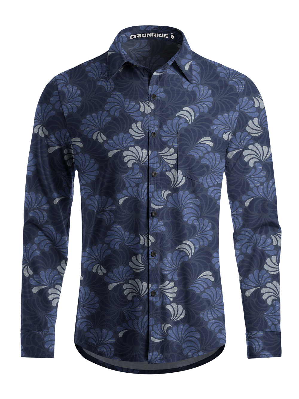 Orionride Abstract Petals Men's Stretchy Breathable Long Sleeve Gravel Shirt