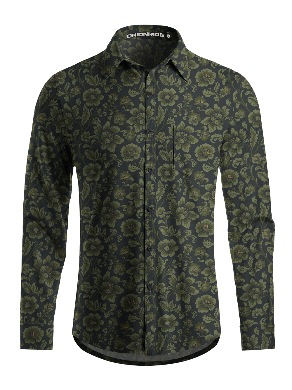 Orionride Vintage Florals Men's Stretchy Breathable Long Sleeve Gravel Shirt