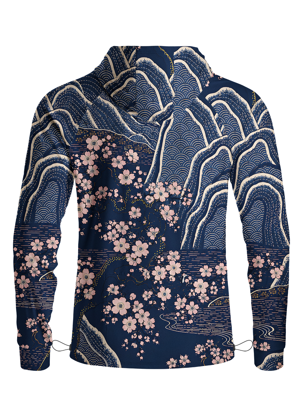 Orionride Sakura Night Landscape Long Sleeve Cycling Hoodie Shirt