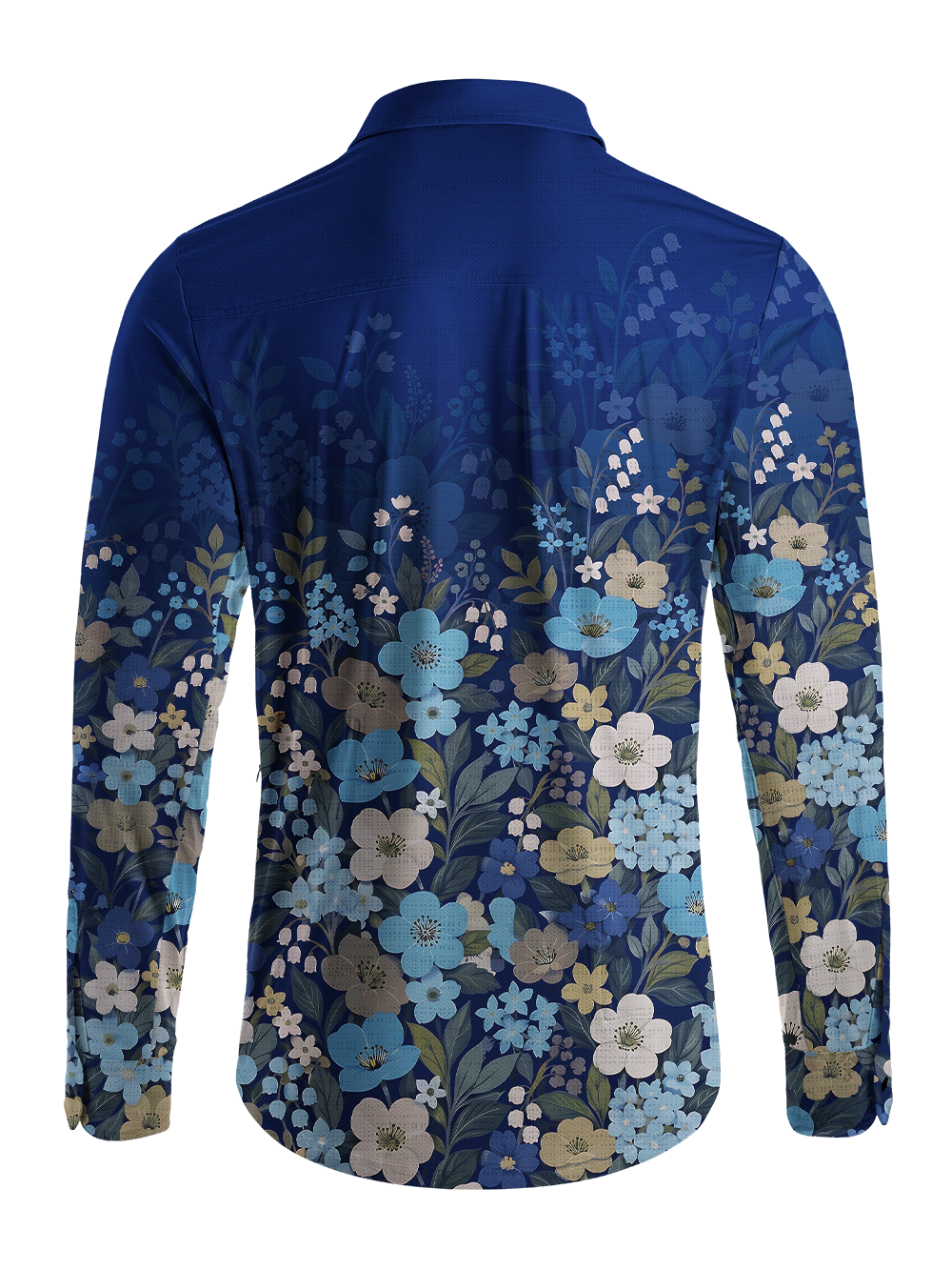 Orionride Gradated Floral Shadows Men's Stretchy Breathable Long Sleeve Gravel Shirt