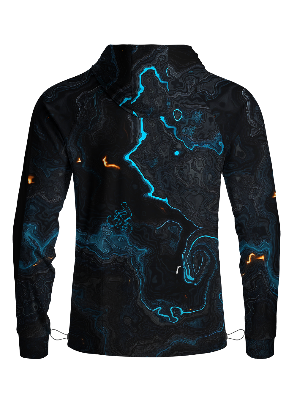 Orionride Luminous Terrain Map Long Sleeve Cycling Hoodie Shirt