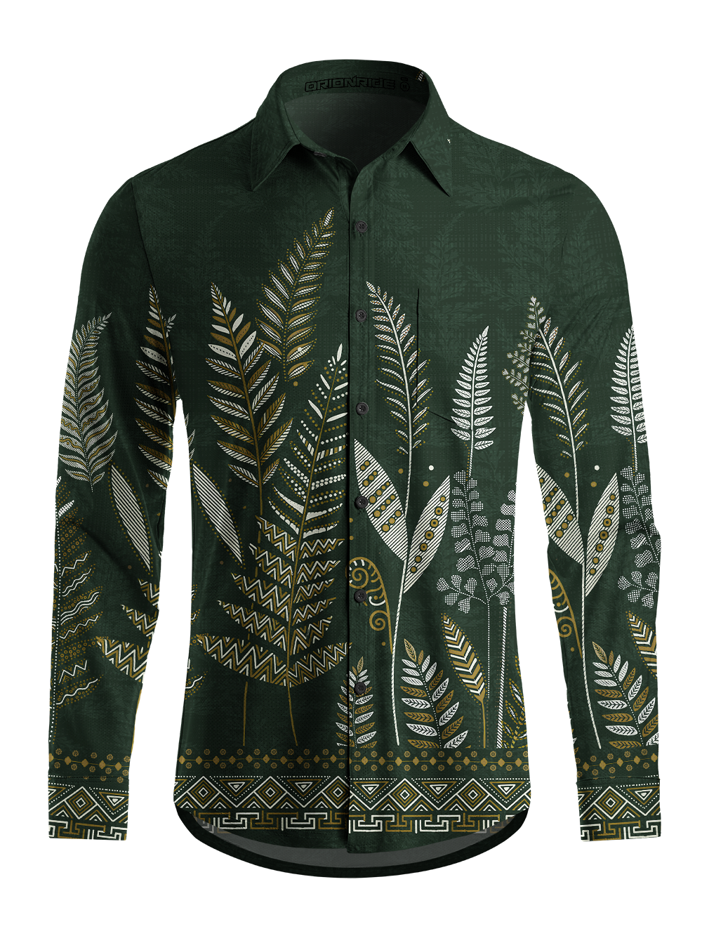Orionride Night Fern Weave Men's Stretchy Breathable Long Sleeve Gravel Shirt