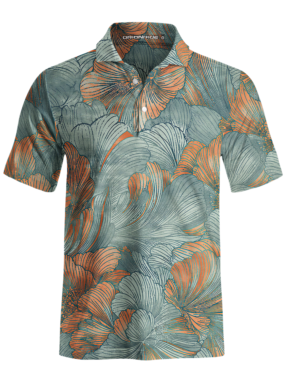 Orionride Peony With Lines Men's Polo Shirt