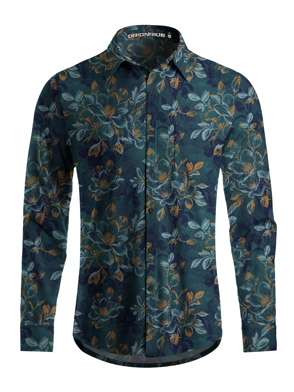 Orionride Faded Botanica Men's Stretchy Breathable Long Sleeve Gravel Shirt