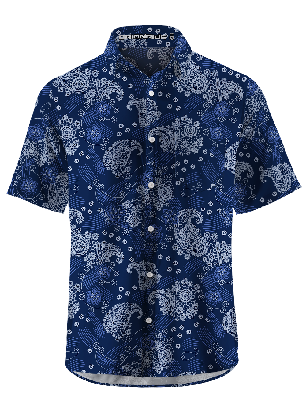 Orionride Deco Bloom Zipper Pockets Ultra Lightweight Short Sleeves Gravel Shirt