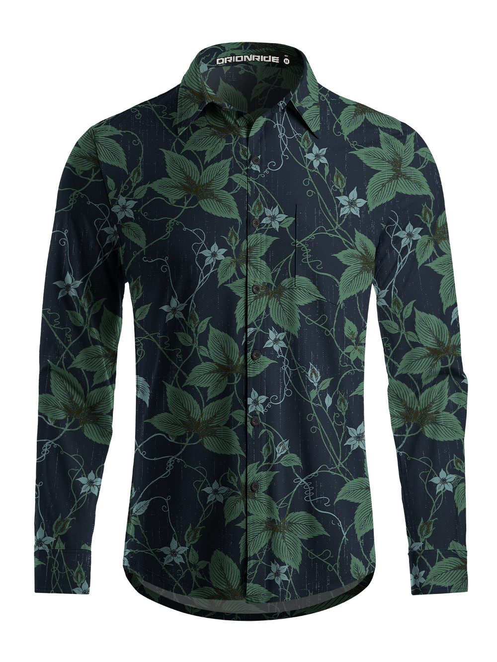 Orionride Botanical Etch Men's Stretchy Breathable Long Sleeve Gravel Shirt