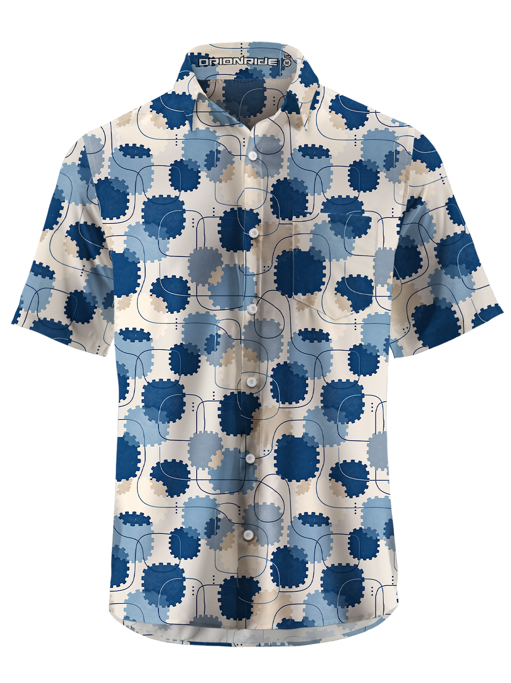 Orionride Interlocking Rhythm Zipper Pockets Ultra Lightweight Short Sleeves Gravel Shirt