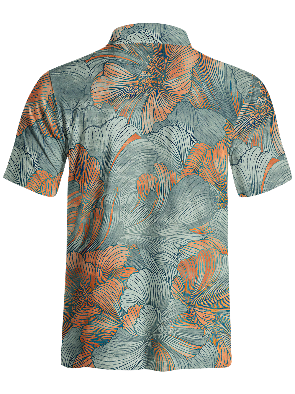 Orionride Peony With Lines Men's Polo Shirt