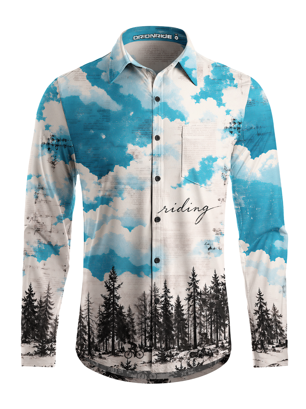 Orionride Skyward Narrative Men's Stretchy Breathable Long Sleeve Gravel Shirt